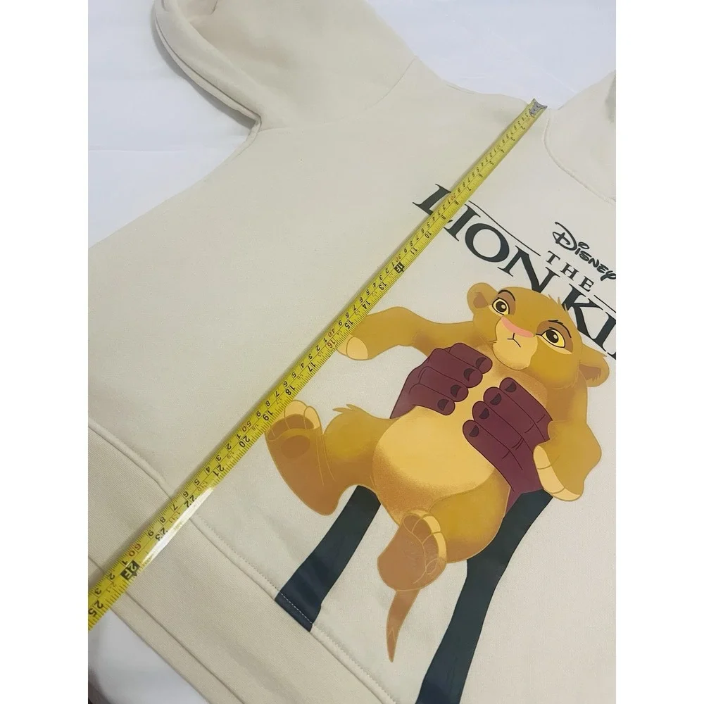 Disney The Lion King Simba Graphic Print Beige Hoodie Pockets Unisex XL‎ 14/16